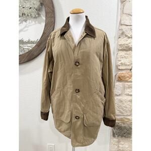 Vintage American Eagle Flannel Lined Canvas Jacket Barn Chore Coat Khaki Small